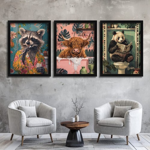 Arte parete bagno animali - da,