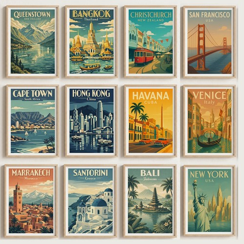 Disegni poster vintage - -,