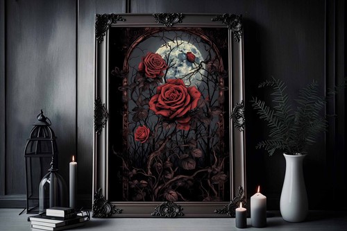 Stampa rosa gotica - gotica,,
